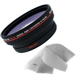 Optics Obiettivo grandangolare 0,5X 72 mm per videocamera Sony di Alta qualità (Alternativa più Ampia a VCL-HG0872X) + Panno di Pulizia in Microfibra NWV Direct