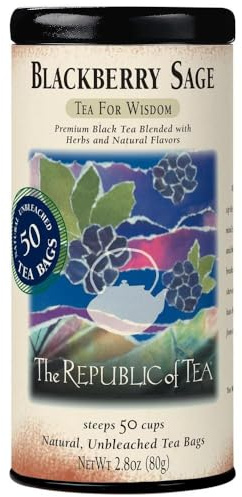 The Republic of Tea - Blackberry Sage Black Tea | 50 Tea Bags, Gourmet Black Tea
