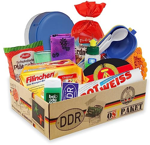 Ostpaket Kultprodukte klein mit 12 typischen Produkten der DDR Geschenkidee Spezialitäten Spezialitätenpaket Intershop Ostprodukte Geschenkset