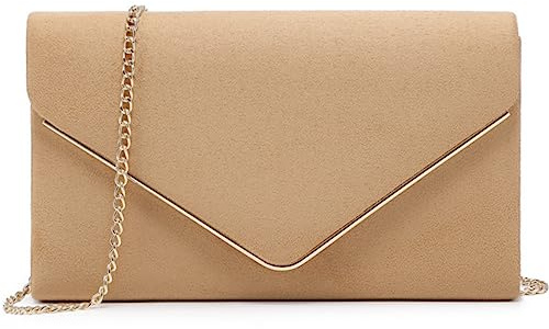 Dasein Women Faux Suede Evening Clutch Bags Formal Party Clutches Wedding Purses Cocktail Prom Clutches