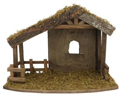 Fontanini by Roman, Stable with a Fence, 5 Collection, Nativity Stable Figure and Accessories, Hand Sculpted and Painted