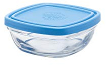 Delys-By-Vercal 514446 Saladier avec Couvercle Verre Bleu 11,5 x 11,5 cm