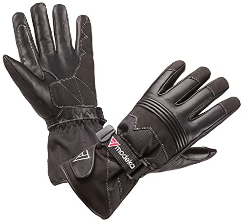 Modeka Freeze Evo wasserdichte Kinder Motorrad Handschuhe, schwarz, XL