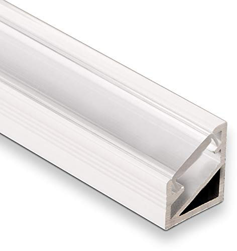 5 Stück LED Profil-66 Eckprofil weiß mit klarer Abdeckung 2000 x 14,5 x 16,5 mm von SO-TECH®