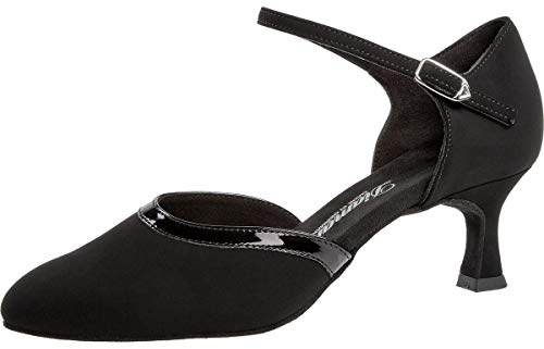 Diamant Femmes Chaussures de Danse 049-106-106 - Nubuk Noir - 5 cm Flare - Made in Germany