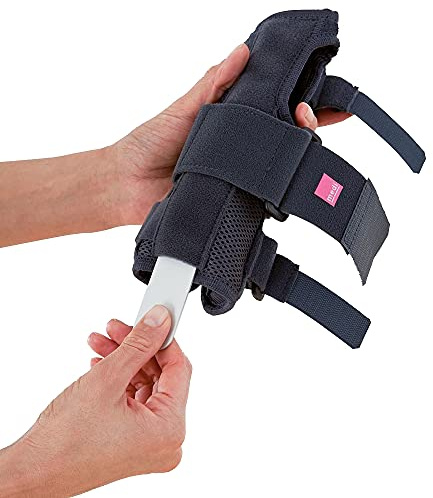 medi Manumed Handgelenk Bandagen Links – Handgelenkstütze zur Stabilisierung & Entlastung im Alltag – verstellbare Handgelenkbandage für sicheren Halt, atmungsaktiv & komfortabel – Schwarz Größe II