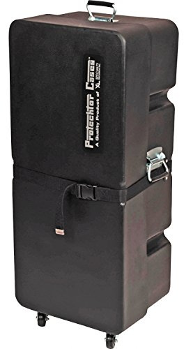 Gator Cases Protechtor Series Classic Compact Drum Hardware Accessory Case Upright with (4) Wheels, 36x16x12 (GP-PC304WU)