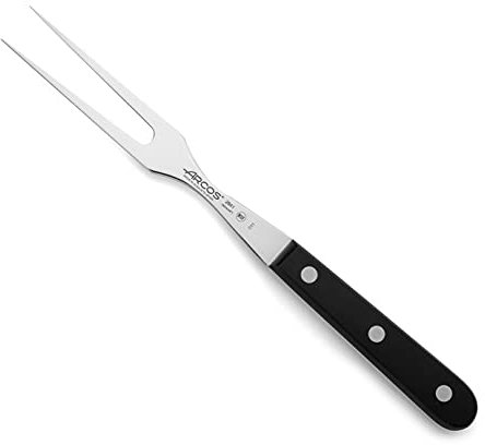 ARCOS Tenedor Trinchador in Acciaio Inossidabile Nitrum con Lama da 160 mm – Coltello da Macellaio per Disossare, Manico Ergonomico in Poliossimetilene POM – Nero, Serie Universal