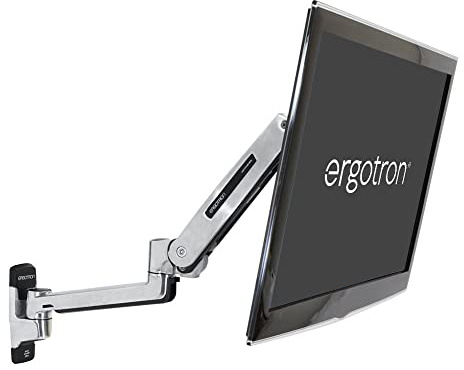 Ergotron – LX Sit-Stand Single Monitor Arm, VESA Wall Mount – for Monitors Up to 42 Inches, 3.2-11.3kg – Polished Aluminum (45-353-026)