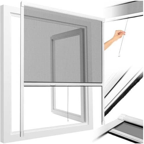 tectake® Fliegengitter Rollo, Moskitonetz Fenster, Fliegengitter Fenster, Fliegenvorhang, Fensterschutz Jalousie, Mückengitter gegen Fliegen, Insektennetz, Insektenschutz Fenster - weiß, 130x160 cm
