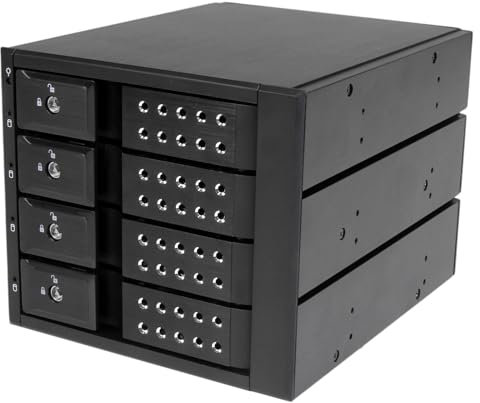 StarTech.com 4-fach 3,5 Zoll trägerloser SATA Festplatten Aluminium Wechselrahmen/Backplane, 4 Bay 3,5 Zoll (8,9cm) Mobiles HDD Speicher Rack