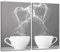 Gsmarkt Herdabdeckplatten Schneidebrett Set 2x30x52 Glasbild Kaffee