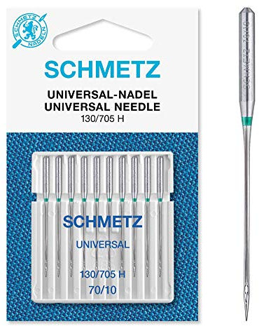 SCHMETZ | 10 Nähmaschinennadeln | Universal | 130/705 H | Nadeldicke 70/10 | auf jeder gängigen Haushaltsnähmaschine einsetzbar