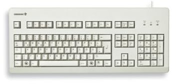 CHERRY G80-3000, Kabelgebundene Mechanische Tastatur, Deutsches Layout (QWERTZ), USB-Anschluss, Robust, Programmierbare Tasten, MX BLUE Switches, Hellgrau