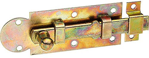 Alberts 113025 Fensterriegel | gerade, mit befestigter Schlaufe | galvanisch verzinkt, dickschichtpassiviert | Platte 100 x 30 mm