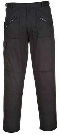 Portwest S887 Knä Action Byxa Med Dragkedja Flera Fickor Polybomull Hållbar | Svart, UPF 50+, Normal Passform, Unisex, 35% Bomull, 65% Polyester, 2 Rymliga Benfickor, Lastficka på Sidben, 2 Bakfickor
