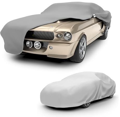 Budge Ultra Duro Car Cover, 3-Layer UV & Water Resistant Outdoor Protection, Fits Cars up to 200”, Gray, Size D-3