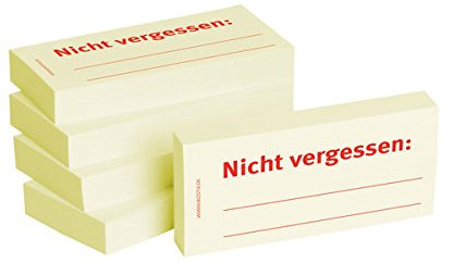 BIZSTIX® Business HaftnotizenNicht vergessen - 1 Packung mit 5 Haftnotizblöcken zu je 100 Blatt