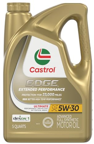 Castrol Edge Extended Performance 5W-30 Advanced Full Synthetic Motor Oil, 5 Quart