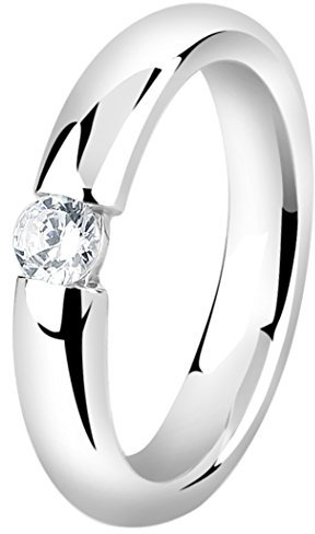 Nenalina Ring Silber 925 Damen Silberring Damenring mit 4 mm Cubic Zirkonia