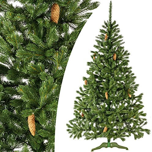 DecoKing Premiumserie 180 cm konstgjord gran julgran kottar gran avkomma Lux