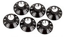 Fender 099 – 0930 – 000 Pure Vintage Black/Silver Ski Ted Amplifier Knobs, Set of 6