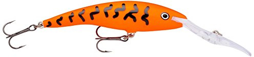 Rapala - Deep Tail Dancer Angelköder - Angelzubehör aus Balsaholz - Stabile Tauchschaufel - Süßwasser Spinnköder - Lauftiefe 9m - Fischköder 11cm, 22g - Hergestellt in Estland - Orange Tiger