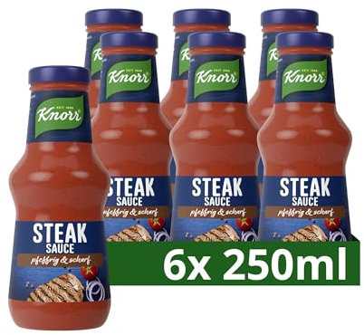 Knorr Steak Sauce scharfe Grillsauce mit würzigem Geschmack 6x 250 ml