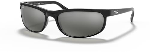 Ray Ban Unisex Sonnenbrille Predator 2, Gr. X-Large (Herstellergröße: 62), Schwarz (Gestell: Schwarz, Gläser: Polarized Grau Verspiegelt 601/W1)