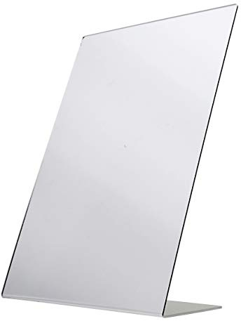Marketing Holders Freestanding Acrylic Mirror 12 x 18 Slant Back Reflective Portable Lucite Stand for Retail Jewelry Piercing Counters Makeup Vanities and Hair Salons