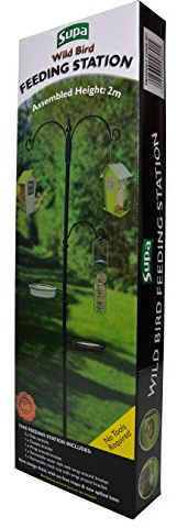 Supa Wild Bird Feeding Station For Garden Birds With Water Dish, Mesh Pecking Dish For Bird Feed And 3 Arms For Hanging Feeders From