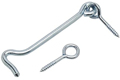 Bulk Hardware BH01745 Paquet de 2 Crochets avec œil de porte/plaqués au Zinc brillant 100 mm