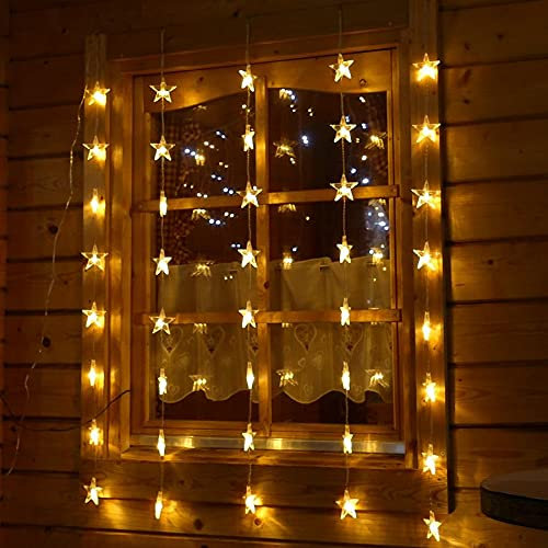 Gartenpirat Lichtervorhang 1 x 1,2 m 40 LED Lichterkette für hohe Fenster Weihnachten