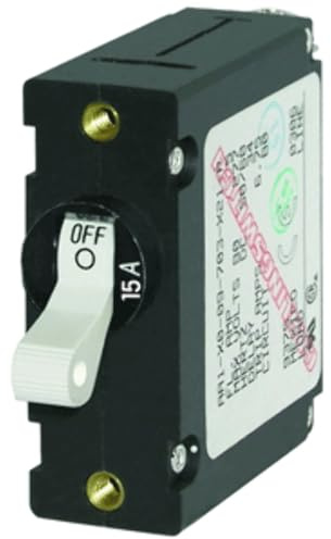 Blue Sea Systems Circuit Breaker AA1 15A WH Interruptor, Unisex-Adult, Multicolor
