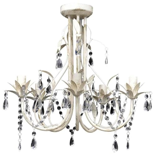 vidaXL Lámpara colgante araña de cristal elegante 5 bombillas