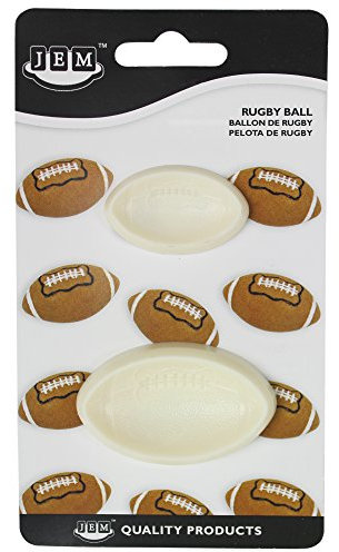 JEM Pop It Rugby Ball Shaped Mould for Cake Decorating, Set of 2, Large / Small sizes, Off-white