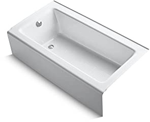KOHLER 875-0 Bellwether 60-Inch x 32-Inch Cast Iron Alcove Bathtub with Integral Apron and Left Hand Drain, White