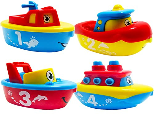 3 Bees & Me Bath Toys for Boys & Girls - Magnetic Boat Set for Toddlers & Kids - Fun Educational Bath Toy