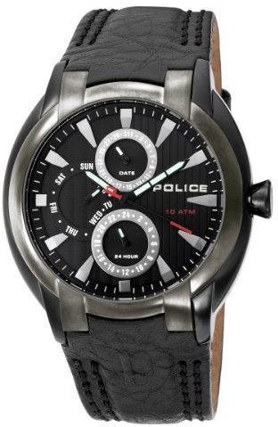 Police NEU Herren Uhr 12534JSBU02 ANALOG LEDERARMBAND QUARZWERK MINERALGLAS