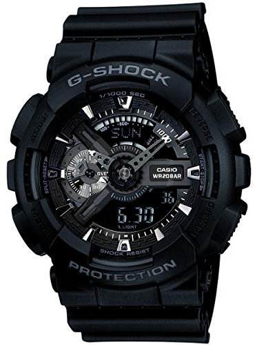 Casio Gents 51.00mm Quartz Watch with Black Analogue - Digital dial and Black Plastic/Resin Strap Strap GA-110-1BER