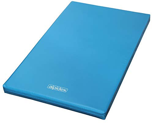 ALPIDEX Matte Turnmatte Sportmatte Gymnastikmatte 200 x 120 x 8 cm mit Antirutschboden RG 20 (sehr weich), Farbe:hellblau
