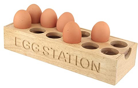 APOLLO THE HOUSEWARES BRAND 4567 RB Egg Station 12, Wood, Brown, 32 x 12 x 8 cm