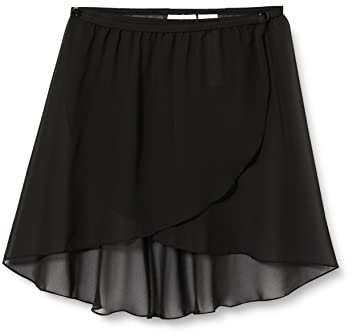 Capezio Chiffon Wrap Ballet Skirt, Elasticated Sheer Wrap Skirt for Ballet, Contemporary, Jazz, Lyrical Dance Costume for Women, CAD800, Black, Adult Size Large