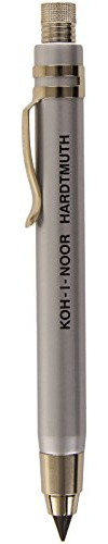 Koh-I-Noor 5359CN1015KK Druckbleistift/Drehbleistift Metall mit Minenspitzer und Clip - Minenstärke, 5,6 mm ,Silber