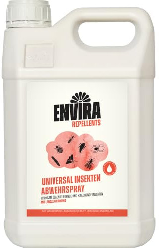 Envira Universal Insekten Abwehrspray 5 Liter - Spray mit Langzeitwirkung gegen Trauermücken, Silberfische, Lebensmittelmotten & weiteres Ungeziefer - Mittel gegen Insekten