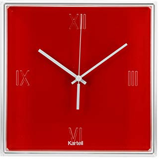 Kartell Tic & Tac Orologio, Rosso Aranciato Coprente