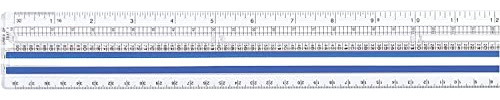 Westcott Data Processing Magnifying Ruler, 2X Magnification, 1/16-Inch & Tenths Scales, Back-to-School, School Supplies, Classroom Supplies, 12-Inch