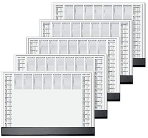SIGEL HO365 Paper Desk Pad, with 2-year calendar, daily, weekly planner and protective strip, A2 (59.5 x 41 cm), 80gsm, 40 sheets, 5 pcs.