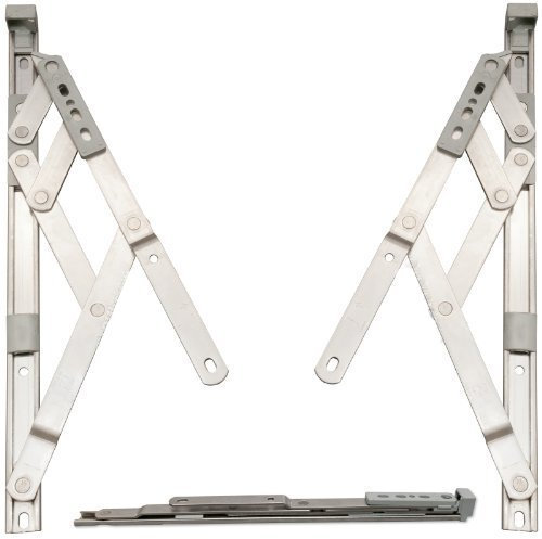 Pair of 17mm x 20 inch Top Hung Window Stays/Friction Hinges - Designed to Stay Open in Any Position Due to Friction, for uPVC or Aluminium profiled Windows (513mm).