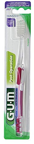 GUM 12 Post-Operation Spazzolino da denti super morbido, rosso, manuale, morbido, round, nylon, 1 unità